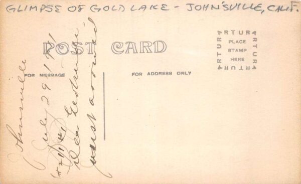 Johnsville California Gold Lake Scenic View Real Photo Postcard AA91157 - Image 2