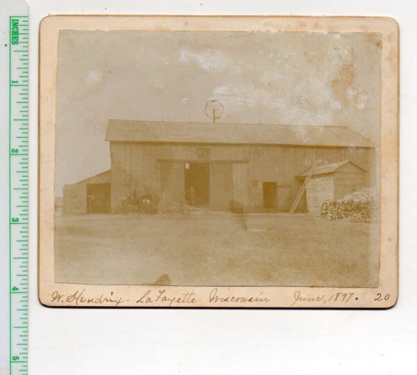 Lafayette Wisconsin W Hendrix Farm Barn Real Photo Cabinet Photo AA91174