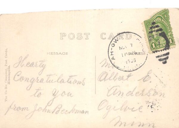 Ah-Gwah-Ching Minnesota State Sanatorium Greetings Real Photo Postcard AA91187 - Image 2