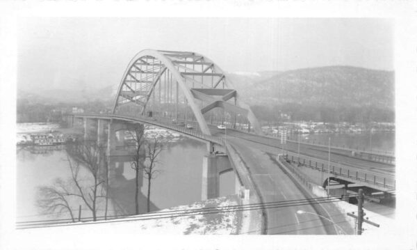 Wheeling West Virginia Fort Henry Bridge Scenic View Real Photo Postcard AA91197