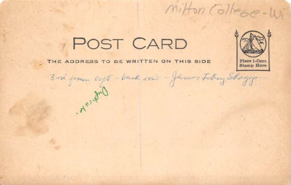 Milton Wisconsin Milton College 1909 Freshman Class Real Photo Postcard AA91212 - Image 2