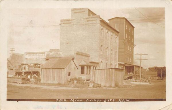Dodge City Kansas Mill Real Photo Vintage Postcard AA91216