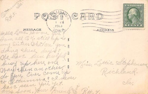 Ottumwa Iowa Public Hospital Real Photo Vintage Postcard AA91217 - Image 2
