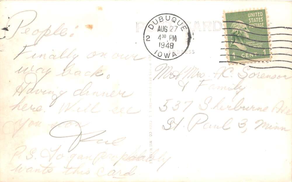 Dubuque Iowa Multiview Greetings Real Photo Postcard AA91227 - Image 2