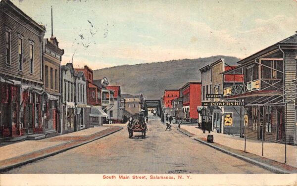 Salamanca New York South Main Street Vintage Postcard AA91230
