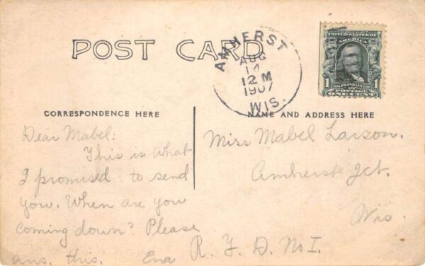 Amherst Wisconsin Small Cottage Real Photo Vintage Postcard AA91233 - Image 2
