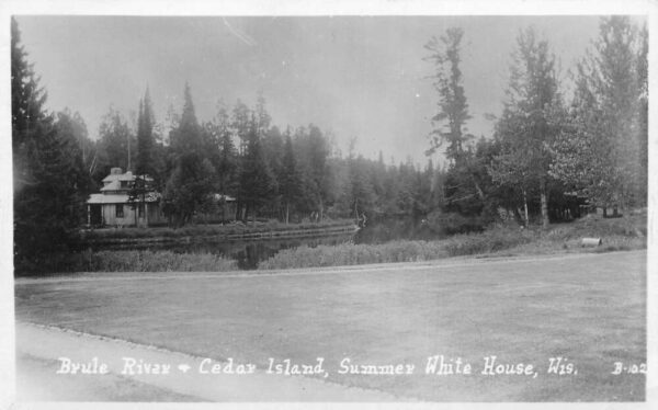 Brule River Wisconsin Cedar Island Summer White House Real Photo PC AA91237