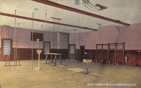New Castle Pennsylvania YWCA Gym Interior View Postcard AA91238
