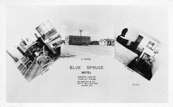 Casper Wyoming Blue Spruce Motel Real Photo Vintage Postcard AA91253