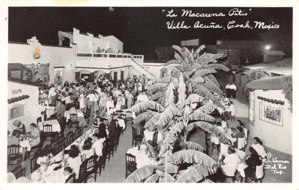 Villa Acuna Mexico La Macarena Patio Real Photo Vintage Postcard AA91258