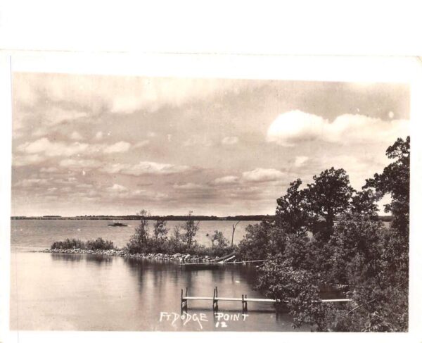 Lake Okoboji Iowa Fort Dodge Point Boat Dock Real Photo Postcard AA91260