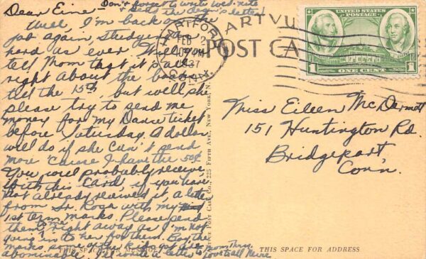 West Hartford Connecticut St Joseph College Mercy Hall Vintage Postcard AA91514 - Image 2