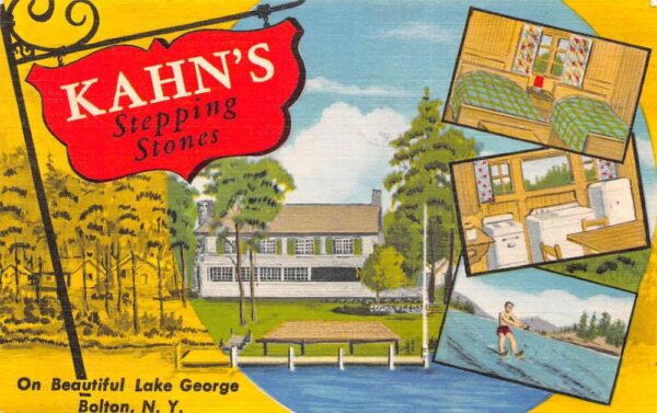 Bolton New York Kahn's Stepping Stone Linen Vintage Postcard AA91527