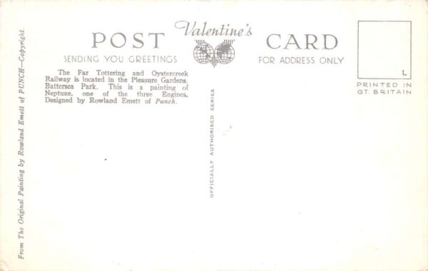 Battersea Park England Far Tottering and Oyster Creek Railway Postcard AA91533 - Image 2