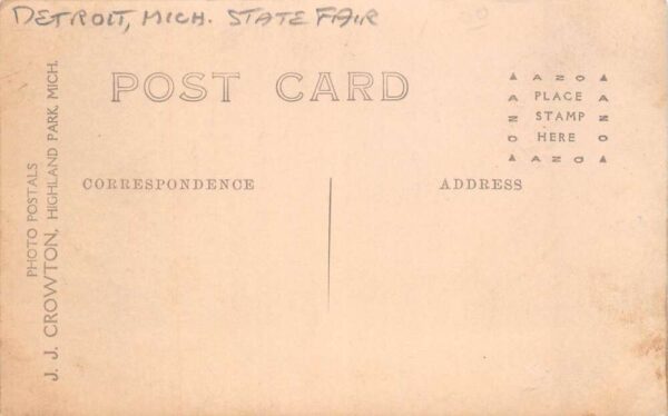 Detroit Michigan State Fair Horticulture Bldg Real Photo Postcard AA91568 - Image 2