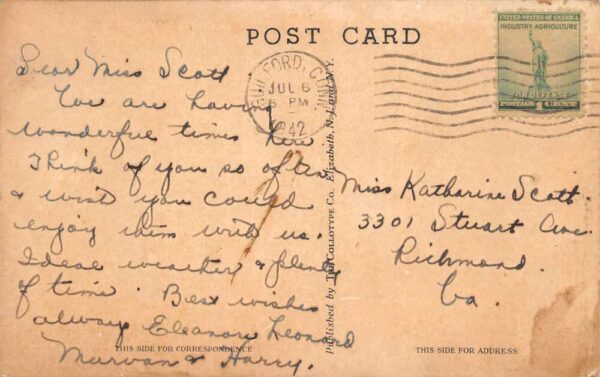 Guilford Connecticut Sachems Head Vineyard Point Aerial View Postcard AA91745 - Image 2