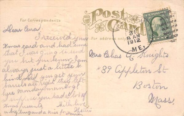 Sincere Greetings Pink Flowers in Vase Swastika Vintage Postcard AA91748 - Image 2