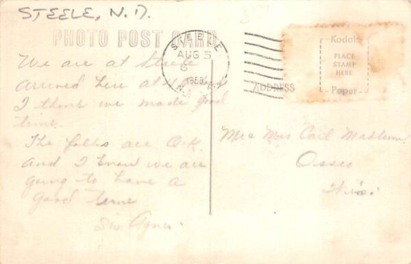 Steele North Dakota Main Street Fire Hall Drug Store Real Photo Postcard AA91937 - Image 2
