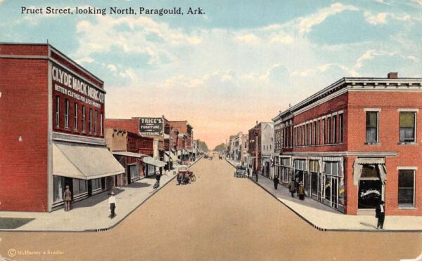 Paragould Arkansas Pruet Street Looking North Vintage Postcard AA91955