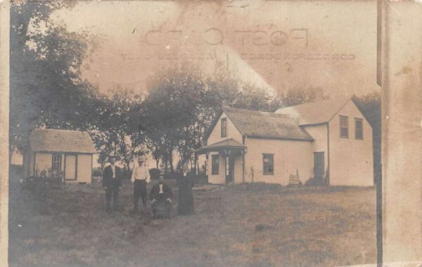 Bryant South Dakota Family in Yard by House Real Photo Vintage Postcard AA91960