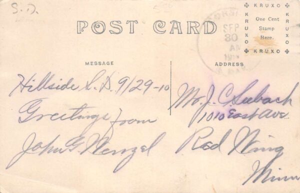 Hillside South Dakota Flensburg Lutheran Church Real Photo Postcard AA91961 - Image 2