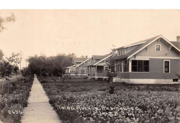 Miller South Dakota Third Avenue Residences Real Photo Vintage Postcard AA91962