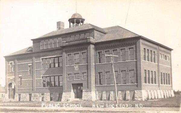 New Rockford North Dakota Public School Real Photo Vintage Postcard AA91966