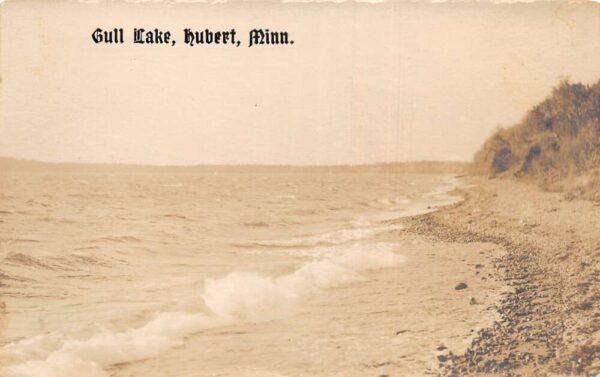 Hubert Minnesota Gull Lake Beach Scene Real Photo Postcard AA91978