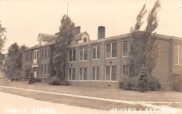 Howard Lake Minnesota Public School Real Photo Vintage Postcard AA91980