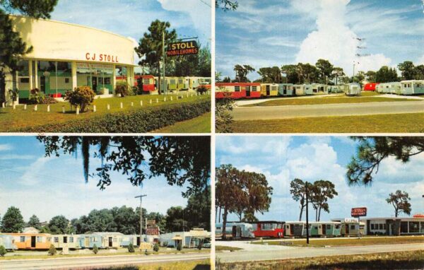 Florida CJ Stoll Mobile Homes Trailer Sales Dealership Vintage Postcard AA91994
