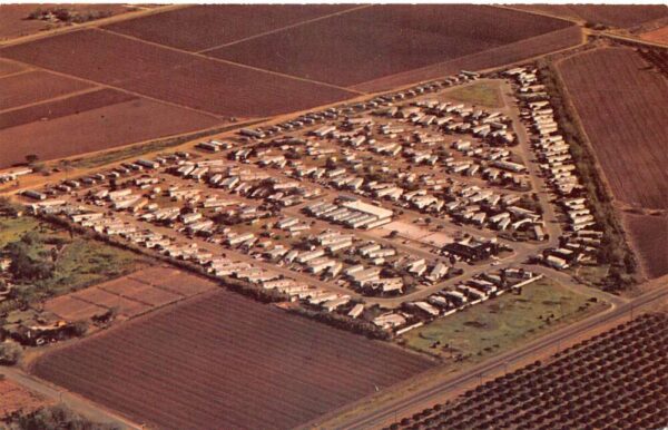 Weslaco Texas Trails End Mobile Home Park Aerial View Vintage Postcard AA91995