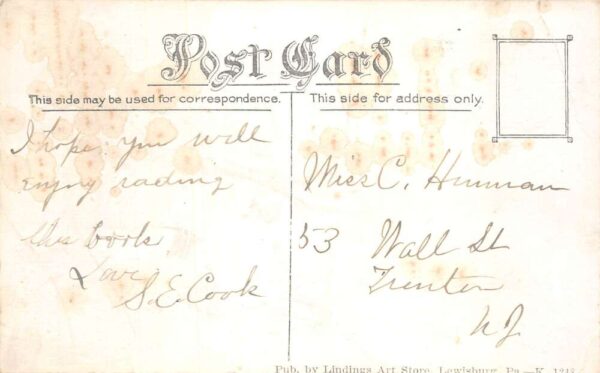 Lewisburg Pennsylvania West College BU Vintage Postcard AA92027 - Image 2