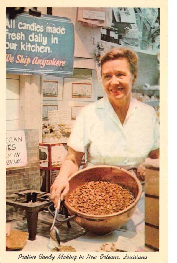 New Orleans Louisiana Lauras Fudge and Praline Shop Candy Making PC AA92031