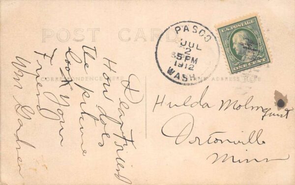Pasco Washington Boy on Horse with Dog Real Photo Postcard AA92057 - Image 2
