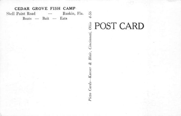 Ruskin Florida Cedar Grove Fish Camp and Trailer Park Vintage Postcard AA92059 - Image 2