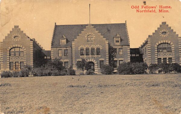 Northfield Minnesota Odd Fellows' Home, B/W Lithograph, Vintage Postcard U21411
