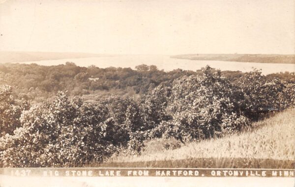 Ortonville Minnesota Big Stone Lake From Hartford, Vintage RPPC U21430