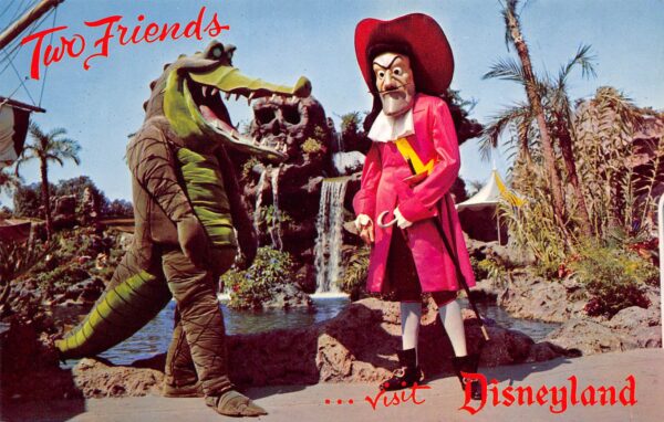 Anaheim California Captain Hook & The Crocodile, Chrome, Vintage PC U21443