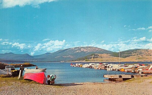 Georgetown Lake Montana Boating At Denton's Point, Chrome, Vintage PC U21467