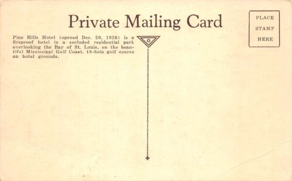 Pass Christian Mississippi Pine Hills Hotel Vintage Postcard AA92357 - Image 2