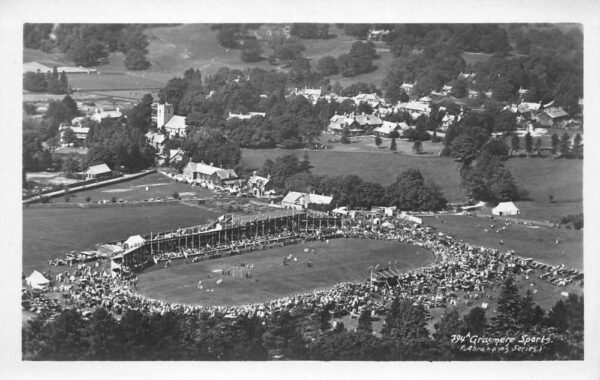 Grasmere England Sports Grounds Birds Eye View Real Photo Postcard AA92367