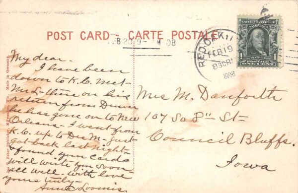 Red Oak Iowa CBJ Depot Train Station Vintage Postcard AA92379 - Image 2