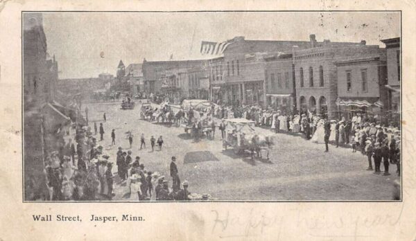 Jasper Minnesota Wall Street Parade Scene Vintage Postcard AA92390