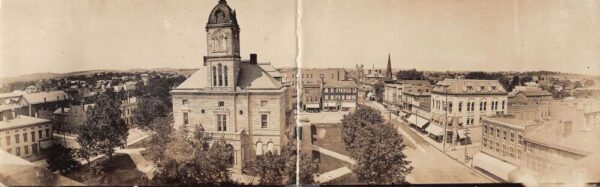 Harrisonburg Virginia Court House and Square Bi-Fold Real Photo Postcard AA92392