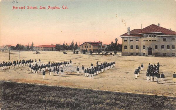 Los Angeles California Harvard School Military Academy Cadets Postcard AA92411