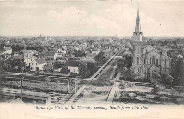 St Thomas Ontario Canada Looking South from Fire Hall Vintage Postcard AA92414