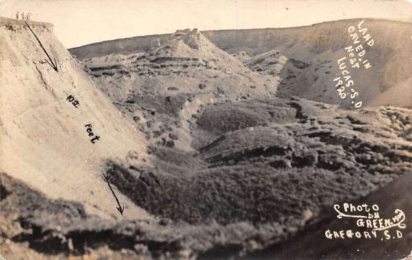 Lucas South Dakota Land Caved In Disaster Real Photo Vintage Postcard AA92427