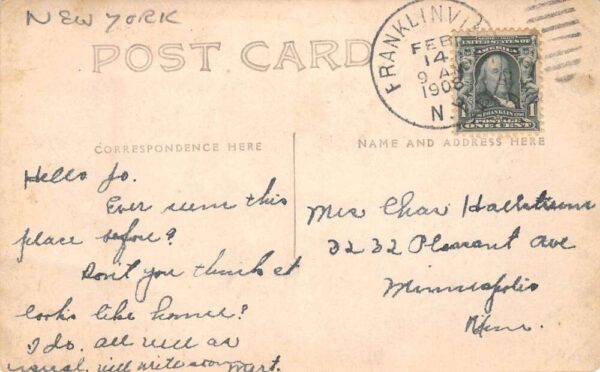 Franklinville New York Residence Exterior Real Photo Vintage Postcard AA92430 - Image 2