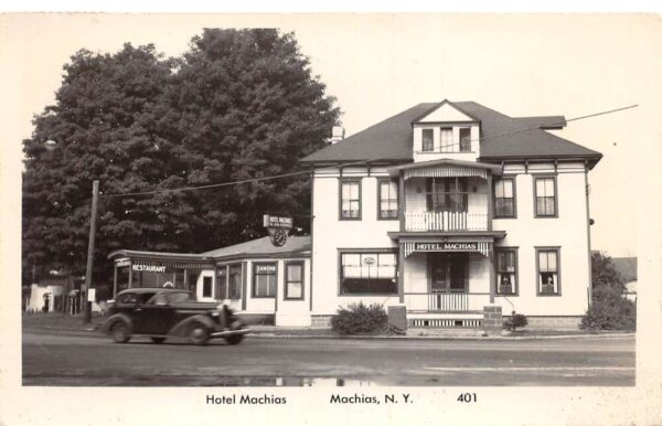 Machias New York Hotel Machias Real Photo Vintage Postcard AA92431