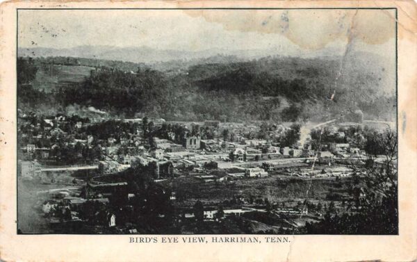 Harriman Tennessee Birds Eye View Vintage Postcard AA92487